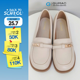 Giày Nữ GUMAC Búp Bê Đế Bệt Mũi Tròn Phối Khóa Dễ Mang Dễ Phối Đồ GF12006