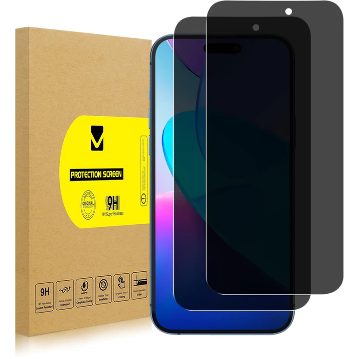 2 Gói Cho iPhone 18 / iPhone 17 / iPhone 16 / iPhone 15 / iPhone 14 / iPhone 13 / iPhone 12 / iPhone 11 / iPhone X / 8 / 7 / 6 Series Bảo Vệ Màn Hình Kính Cường Lực Riêng Tư Vỏ Không Bong Bóng Thân Th