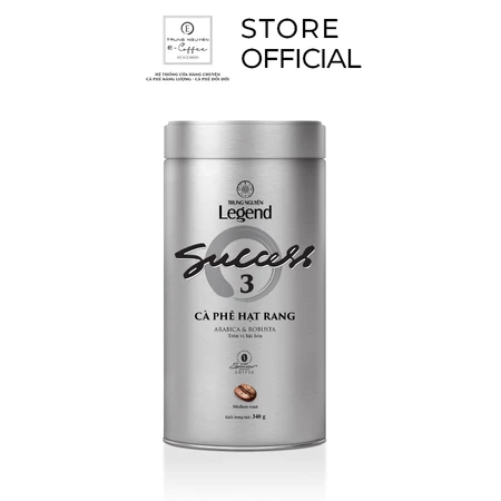 Cà Phê Hạt Mộc Trung Nguyên Legend Success 3 – Lon 340g, Nguyên Hạt Pha Máy Espresso, Vị Êm Đắng Nhẹ
