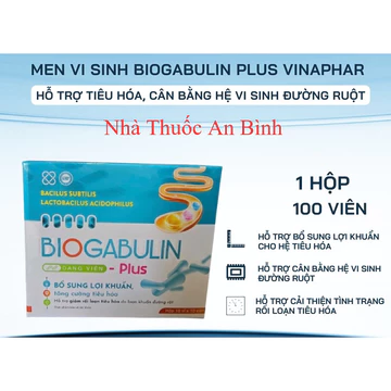 Men Vi Sinh Biogabulin Plus Vinaphar Hộp 100 Viên – Hỗ Trợ Tiêu Hóa, Cân Bằng Hệ Vi Sinh Đường Ruột