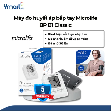 Máy đo huyết áp microlife BP B1 classic đo huyết áp, nhịp tim, PAD phát hiện rối loạn nhịp tim