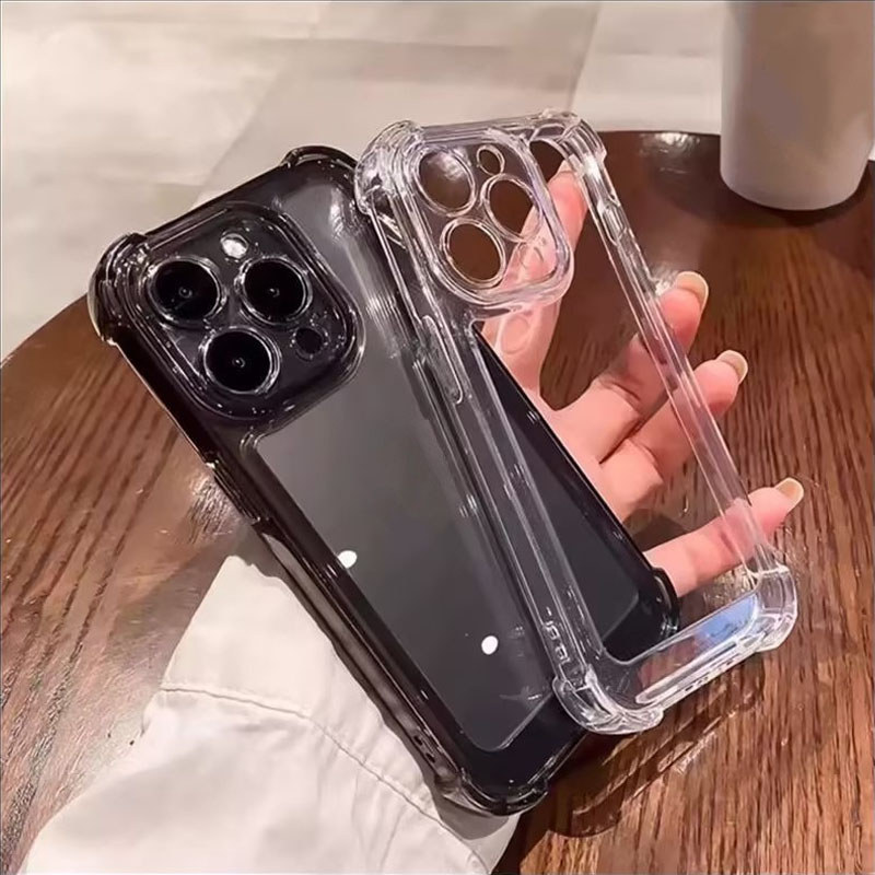 Vỏ mềm chống sốc bốn góc đơn giản Tương thích cho IPhone 16 13 14 15 11 17 18 12 Pro Max 7Plus XR 8 6 15 16 X XS Max