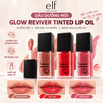 Son Bóng ELF, Son Bóng Có Nhũ Giúp Căng Môi Glow Reviver Lip Oil 7.6ml Lip Oil Plumping Glimmer