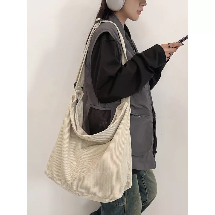 Women's Canvas Crossbody Bag – Large, for School