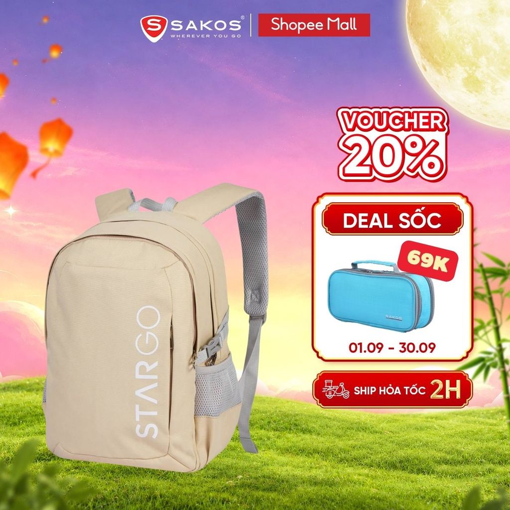 Balo Laptop STARGO SENDA 14 Inch Chống Nước Ngăn Laptop Chống Sốc Đai Gắn Vali
