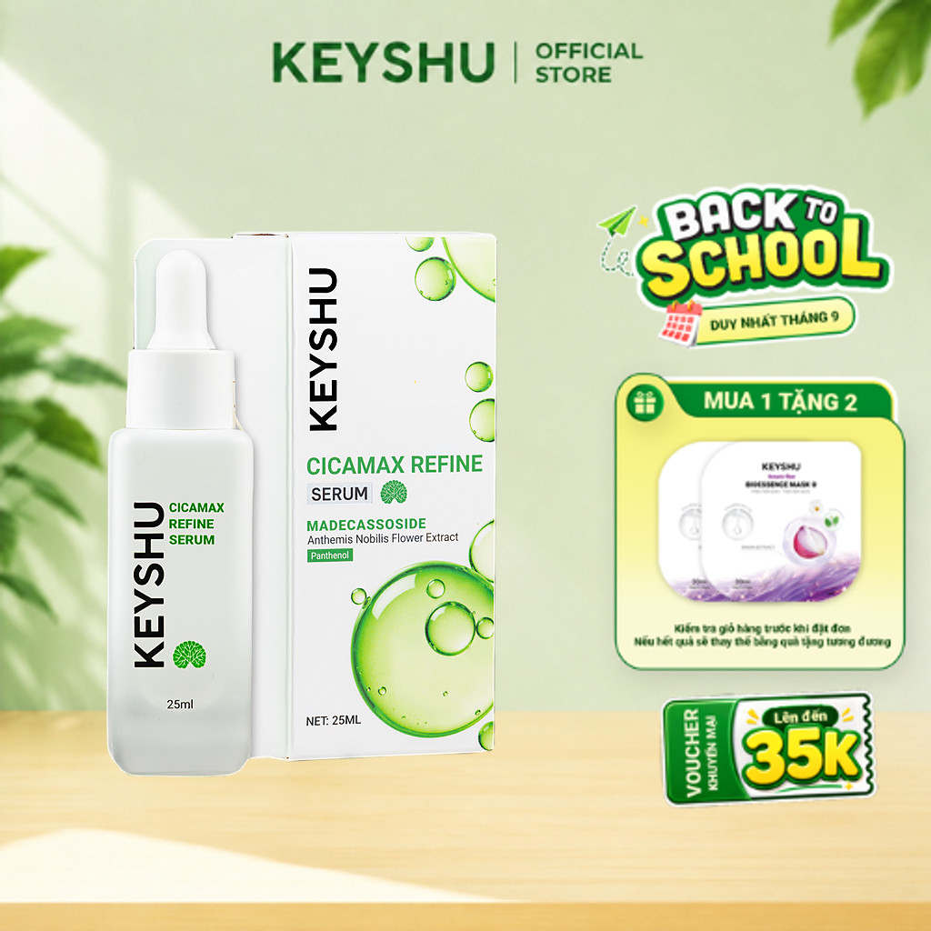 Tinh Chất Serum CICAMAX REFINE KEYSHU Chiết Xuất Rau Má, Hỗ Trợ Làm Dịu, Phục Hồi Da Lọ 25ml