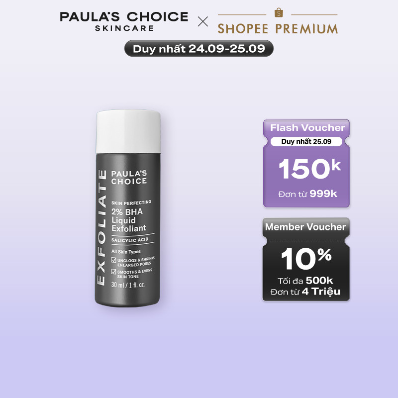Dung dịch loại bỏ tế bào chết giảm mụn Paula's Choice Skin Perfecting 2% BHA Liquid Exfoliant 30ml 2016