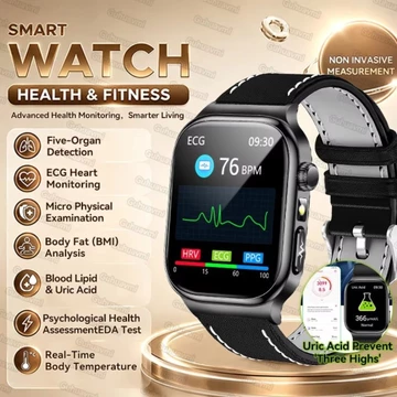 2026 Mới ECG Phân Tích Sức Khỏe Trái Tim Đồng Hồ Thông Minh Chính Xác Axit Uric Huyết Áp Cơ Thể Mỡ Năm Cơ Quan Thể Dục Sức Khỏe Đồng Hồ Thông Minh