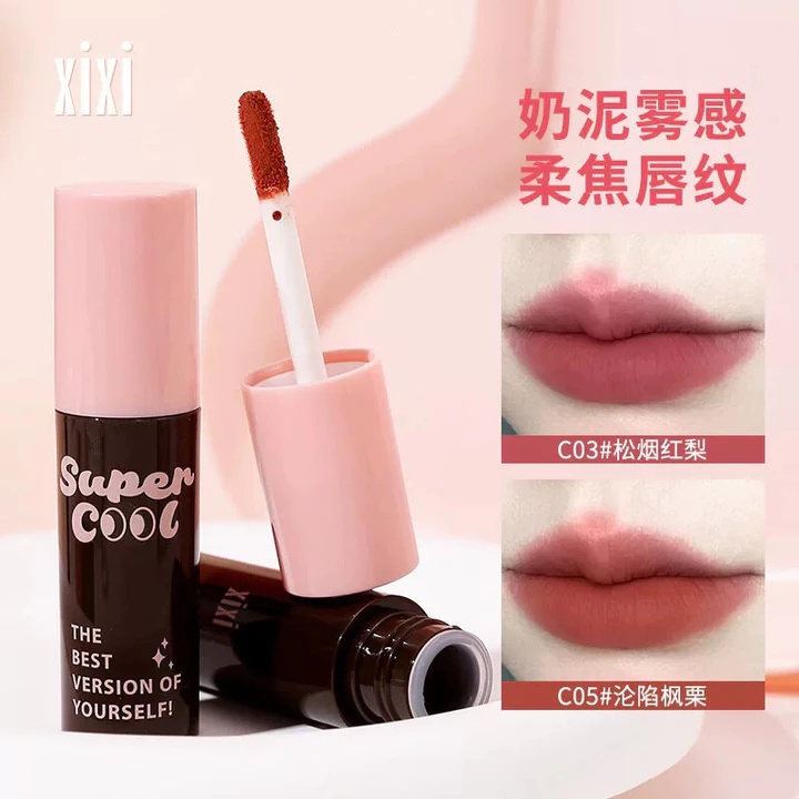 Xixixixi Son Bóng Matte Velvet Matte Lip Gloss Làm Trắng Son Môi Son Bóng Không Dễ Dính Cup Phai Màu Học Sinh Nữ Son Bóng