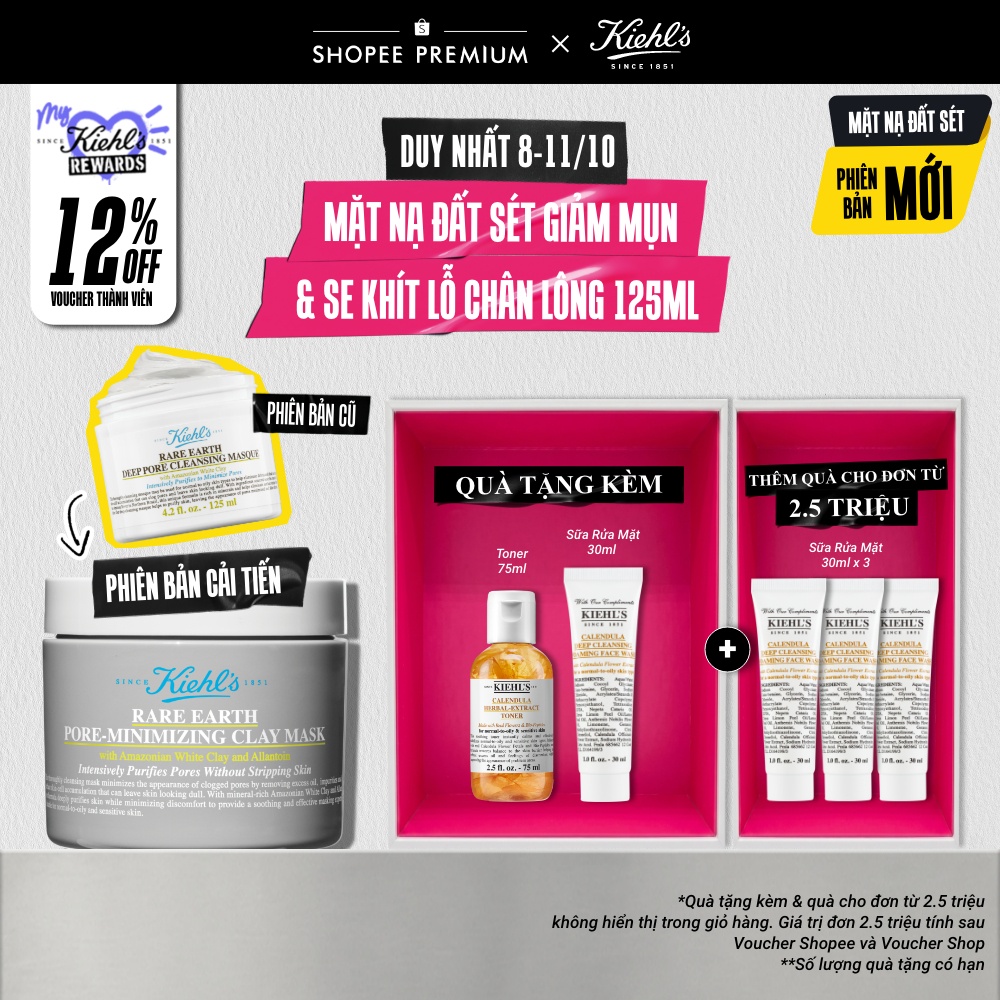 Mặt nạ đất sét Kiehl's Rare Earth Deep Pore Cleansing Masque 125ml