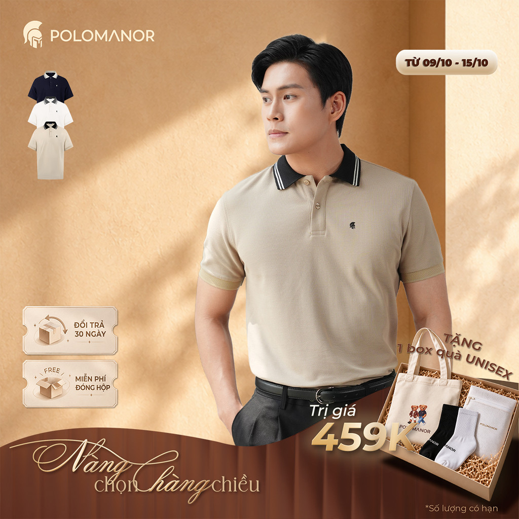 [DEAL LỄ TRUNG THU] Áo polo nam TRAVIS vải Cotton CVC Diamond cao cấp, nam tính thanh lịch sang trọng - POLOMANOR