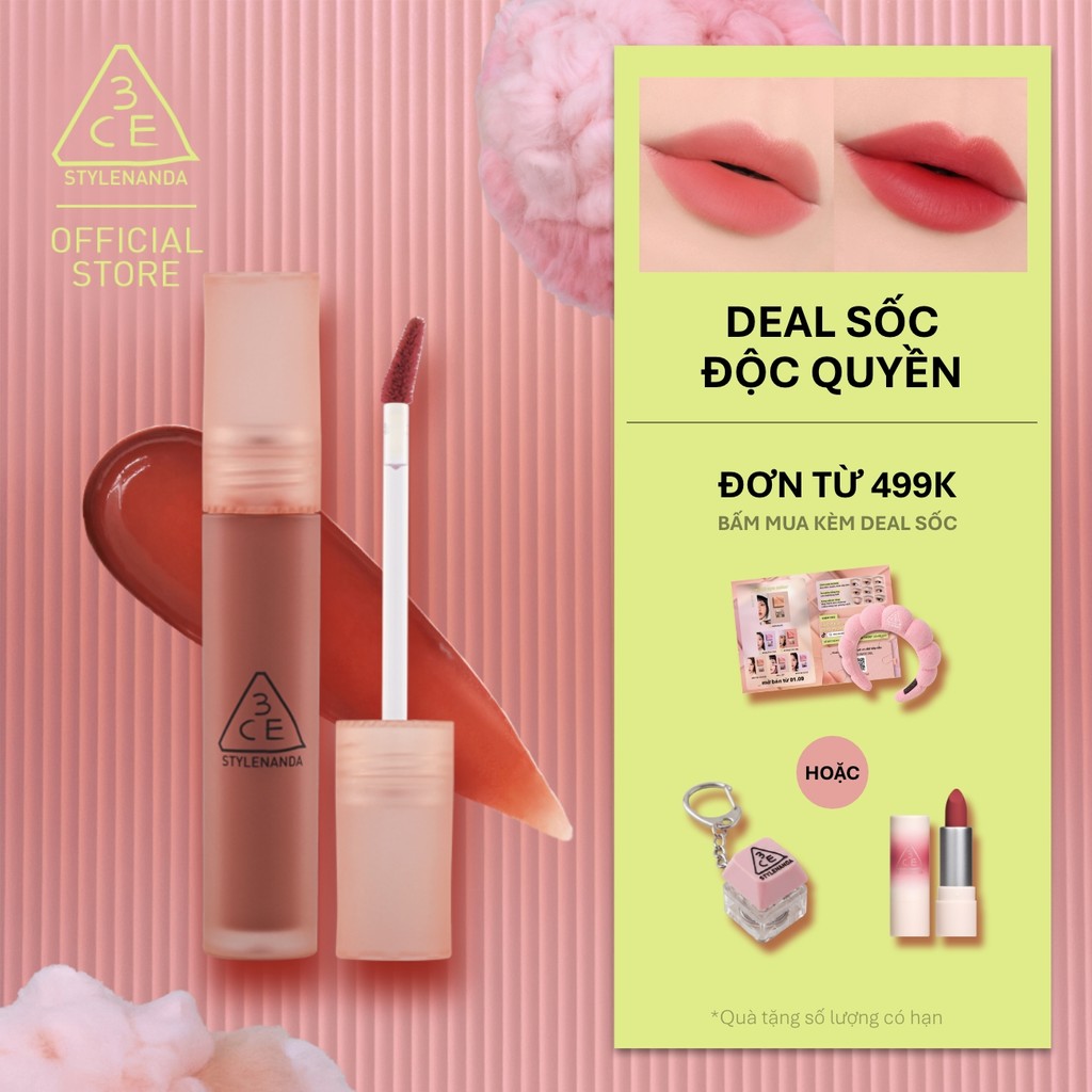 Son Kem Lì 3CE Blur Water Tint Mịn Môi Mờ Ảo, Không Lem, Lâu Trôi, Che Phủ Rãnh Môi, Bền Màu, Nhẹ Môi