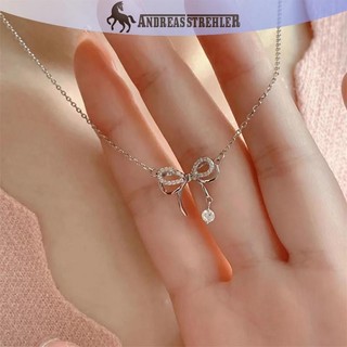 Onetimingfine Thời Trang Hai Lớp Nơ Mặt Dây Chuyền Vòng Cổ Dành Cho Nữ Cô Gái Thanh Lịch Đa Năng Vòng Cổ Xương Đòn Dây Chuyền Phụ Kiện Trang Sức VN