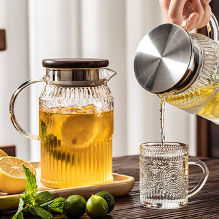 Hoa Văn Mặt Trời Ấm Siêu Tốc Lạnh Hộ Gia Đình Chịu Nhiệt Độ Cao Borosilicate Hoa Ấm Trà Thủy Tinh Dung Tích Lớn Cốc Trà POVE