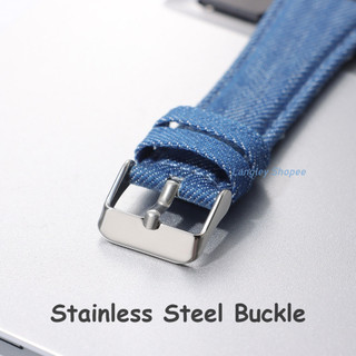 Retro Vintage Denim Nylon Vải Dây Đeo Đồng Hồ 22 Mm 24 Mm Vải Đồng Hồ Đa Năng Cho Nữ Cổ Tay Dây Đeo Đồng Hồ Khóa Vàng