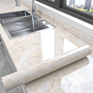 Phim chống dầu họa tiết đá cẩm thạch chịu nhiệt độ cao, dán tường nhà bếp, bếp, dễ lau chùi, keo tự dính @
