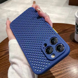 Ốp điện thoại silicon tản nhiệt thoáng khí lưới màu trơn Thích hợp cho IPhone 15 14 13 12 11 Pro Max Plus X XS Max XR 6 7 8 Plus SE2020 Vỏ chống sốc
