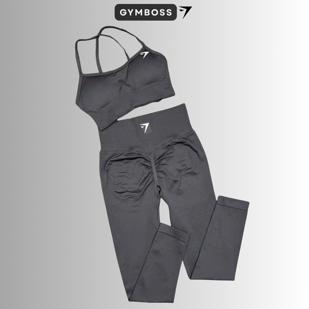 Bộ Quần Áo Tập Gym,Yoga,Chất Liệu Dệt Kim 10% Elast,Quần Legging + Áo Bra Đan Dây Cách Diệu GB259