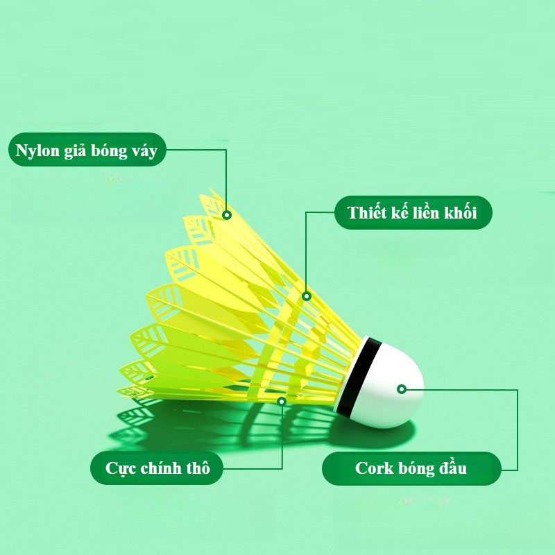 Ống Cầu Lông Nylon Cao Cấp 12 Quả - Thiết Kế Chống Gió, Độ Bền Cao, Phù Hợp Tập Luyện & Thi Đấu