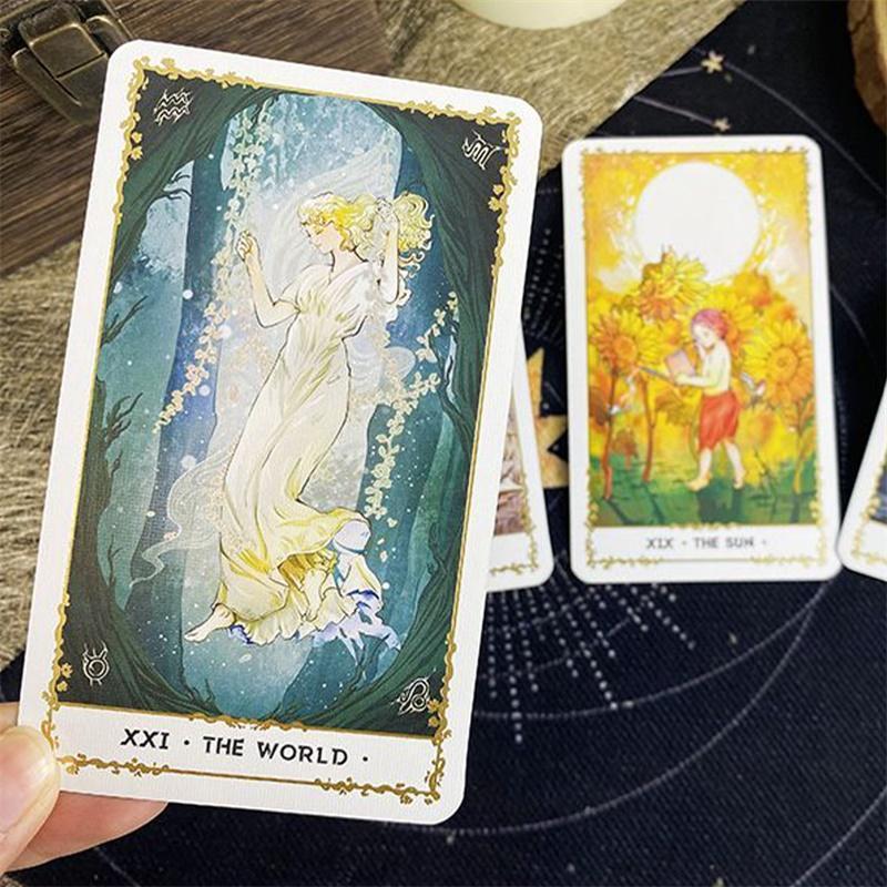 Silent Desolate Tarot Deck 78 Chiếc Hoạt Hình Tarot CardsBoard Game Dựa Trên Hệ Thống Rider 10.3 * 6cm