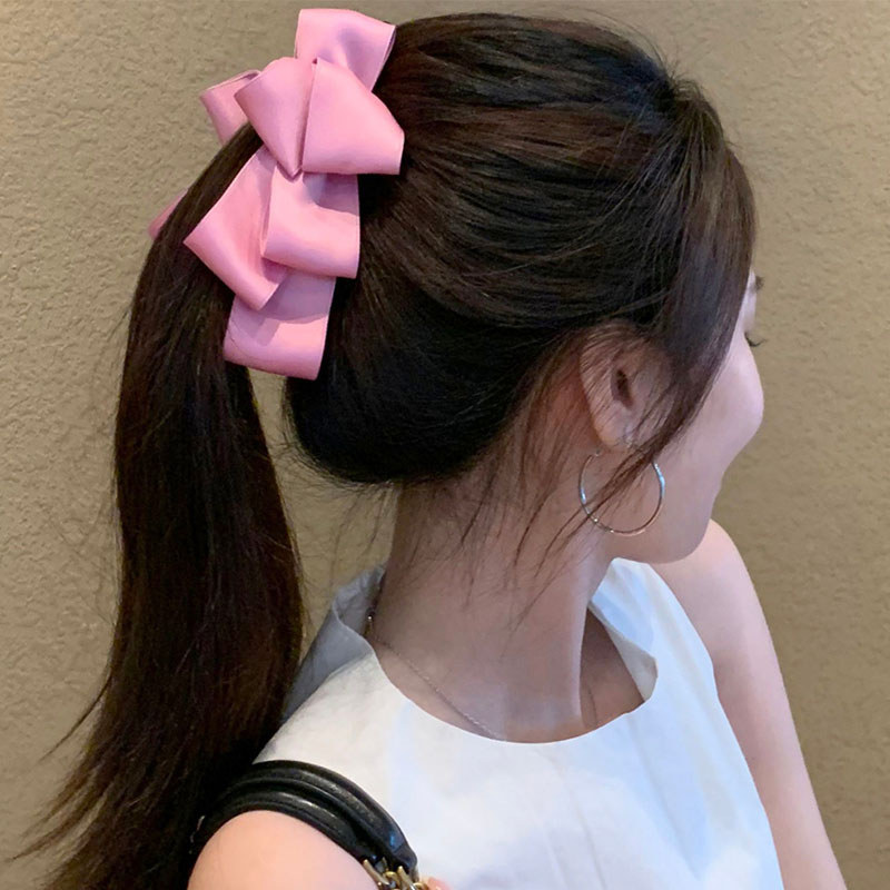 Kẹp Chuối Nơ Cho Tóc Duỗi Ngựa Cao, Phù Hợp Thời Trang