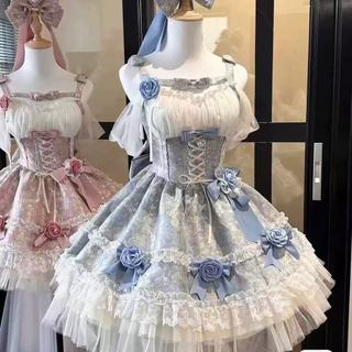 Đầm tay phồng Lolita phong cách Gothic ngọt ngào - Xu hướng mới mùa hè, thiết kế eo hẹp tôn dáng, vừa quyến rũ vừa đáng yêu