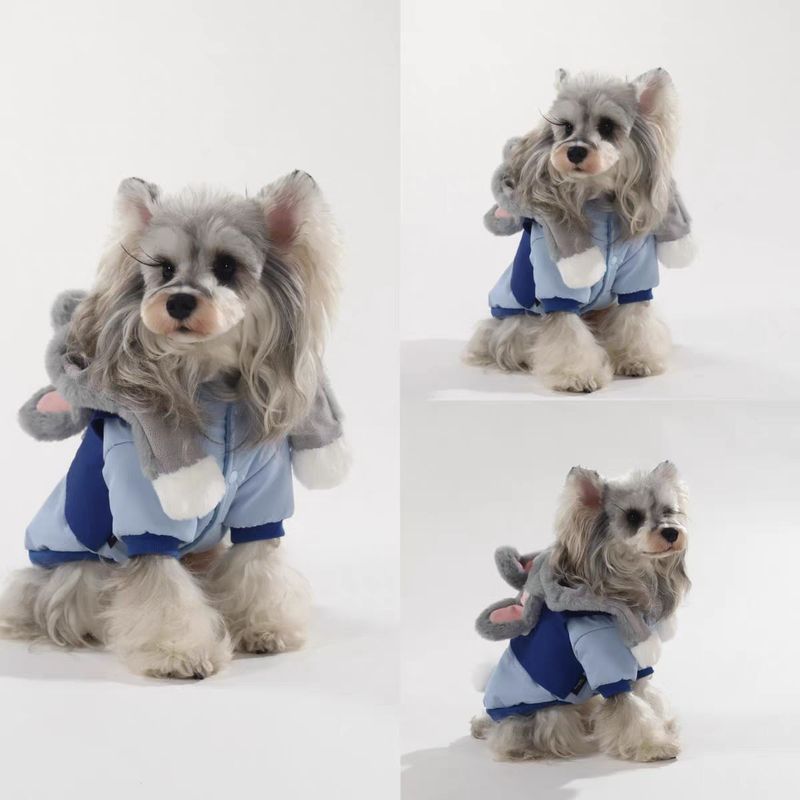 Thú Cưng Chó Mèo Quần Áo Cotton Bichon Puppy Mùa Đông Dày Có Mũ Trùm Đầu Quần Áo Chó Dễ Thương Vui Nhộn Quần Áo Cotton Có Mũ