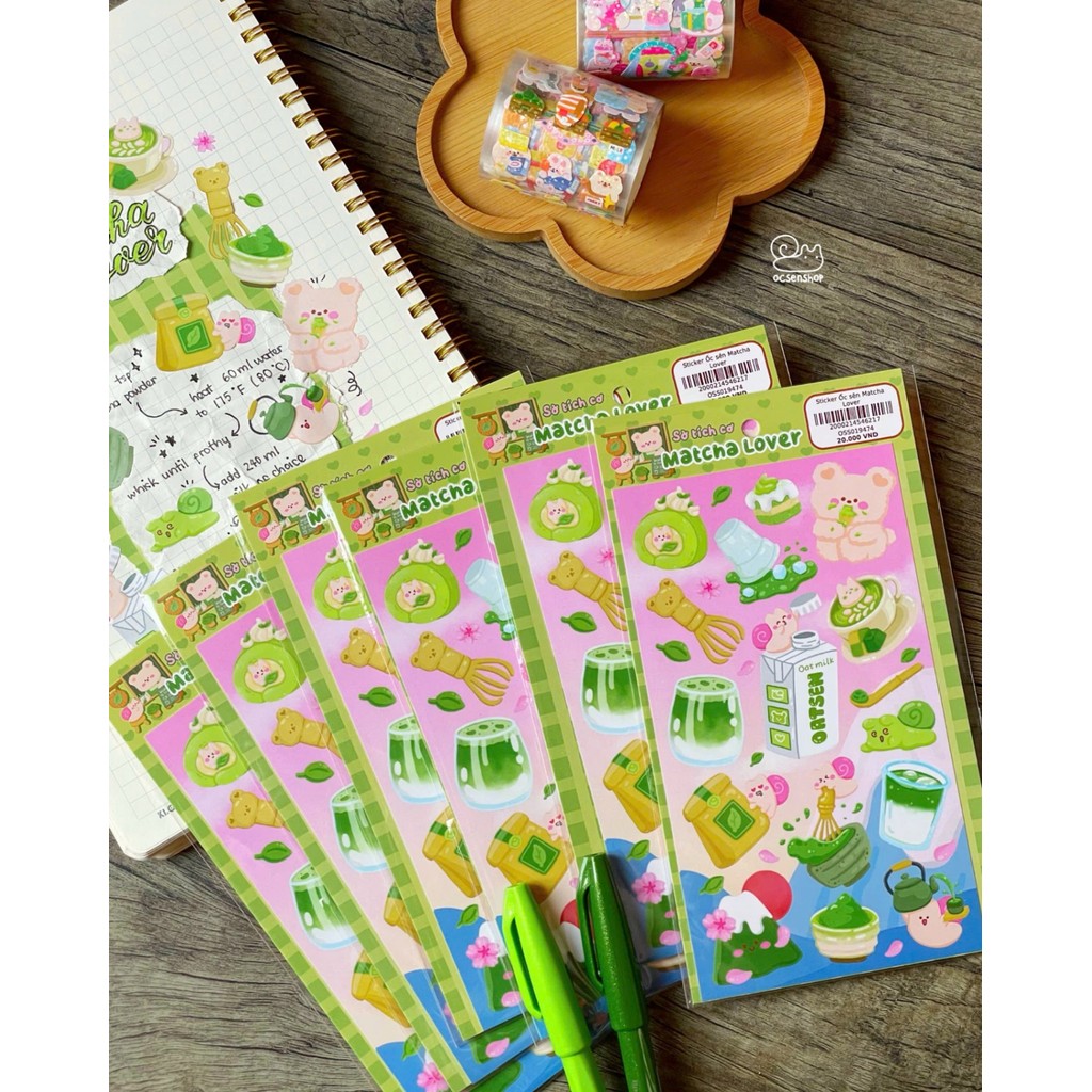 Sticker Ốc sên Matcha Lover