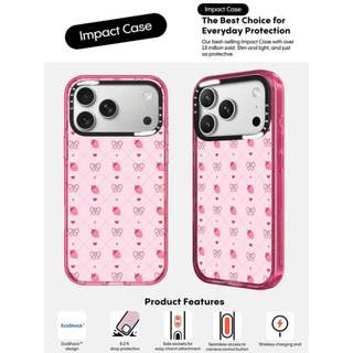 CASECASE X Dâu Nơ Hồng Fizz Màu Trong Suốt Cứng Hút Từ Tính Tác Động Dành Cho Apple IPhone 12 13 14 15 16 17 Pro Max Air Plus Có Hộp