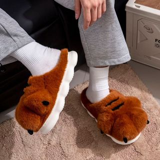 T Tiger Claw Shape Cotton Dép Hoạt Hình Ngoại Vi Nhà Trong Nhà Dày Chống Trơn Trượt Sang Trọng Bông Dép