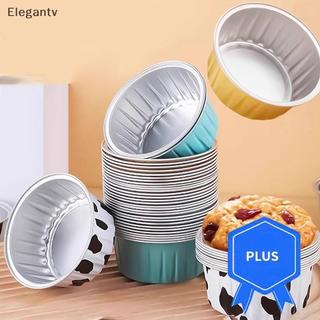 EGN 10 / 20 / 50 Chiếc Cốc Nướng Bánh Tròn Giấy Thiếc Lá Wih Nắp Có Thể Tái Sử Dụng Cupcake Cốc Món Tráng Miệng Lư Hương Bánh Chảo Khuôn Bánh Mì Custard Dụng Cụ Nhà Bếp N