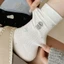5 đôi tất hình minh họa cho chó con màu trắng sữa tất thể thao bé gái dachshund chó tất ống giữa dễ thương