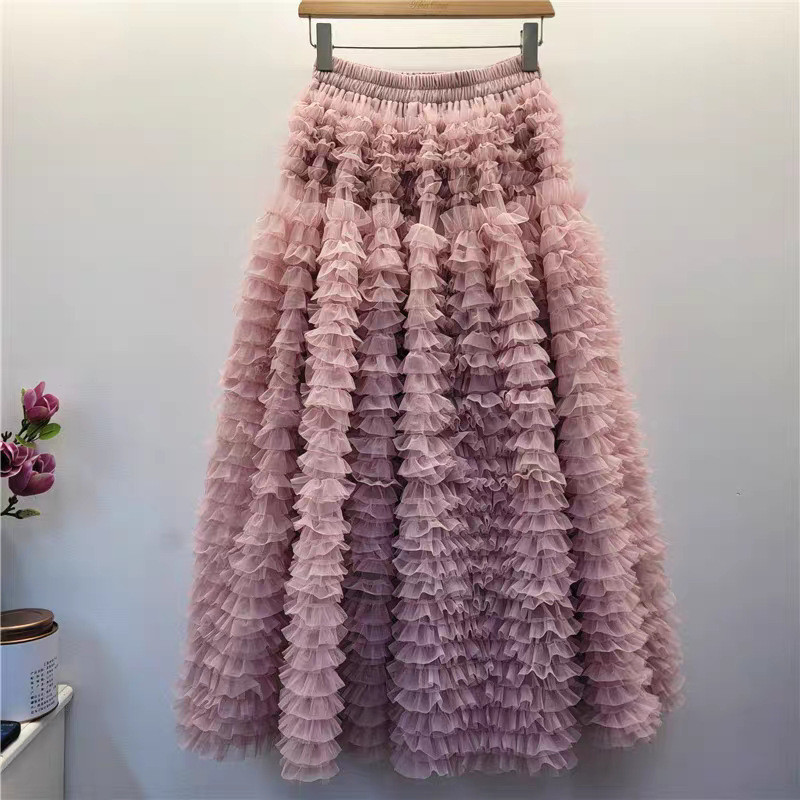 Cao Cấp Nhiều Lớp Bánh Váy Pettiskirt Phong Cách Công Chúa, Dài Nửa Chiều Dài