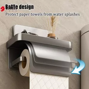 Giá đỡ khăn giấy treo tường bằng nhôm Máy khoan miễn phí Phòng tắm Ra Giấy cuộn khăn giấy nhà bếp Ra VN
