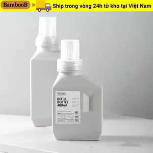 Chai BAMBOOB 400 / 600 / 1000ml Nước làm mềm gia đình Dầu gội có thể đổ lại