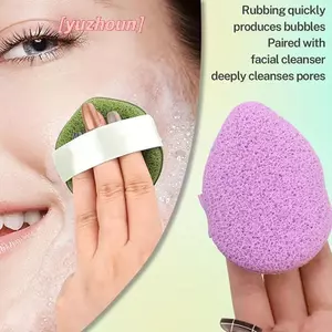 3 Cái Làm Sạch Mặt Puff Mềm Mại Thân Thiện Với Da Nhanh Tạo Bọt Làm Sạch Sâu Vệ Sinh Mặt Rửa Mặt Miếng Bọt Biển Chăm Sóc Da Mặt Dụng Cụ3P