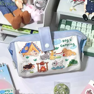 Bút chì TUYỆT VỜI, Hộp đựng văn phòng phẩm cho chó cắm trại hoạt hình, Túi đựng đồ chống bụi bẩn dung tích lớn Đồ dùng học sinh