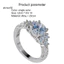 Một thế giới| Sang trọng Cubic Zirconia dát nữ đính hôn Tiệc cưới Nhẫn trang sức