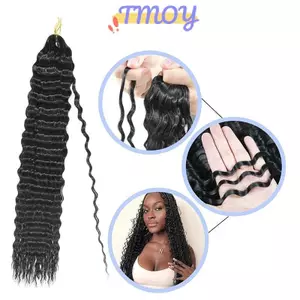 TMOY Sâu Sóng Xoắn Móc Tóc Boho Bện Tóc Tổng Hợp Xoăn Tóc Móc Bím Tóc Nhiệt Độ Cao Sợi Bện Phần Mở Rộng Tóc TMOY