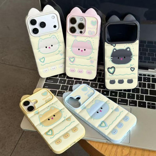 Ốp lưng dày êm áo lông vũ họa tim xanh vàng cute bền đẹp giới trẻ nữ học sinh yêu tính iPhon16/17/15/14/13/12/11/X/XSMax
