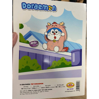 Combo 5 Quyển Tập Vở Học Sinh Doraemon 96 Trang – Giấy Siêu Dày 120GSM, 4/5 Ô Ly Vuông - Hiệp Phong