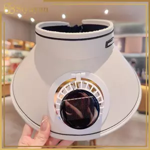 Siyuyan Vành Rộng Quạt Tấm Che Nắng Chạy Bằng Năng Lượng Mặt Trời Thoáng Khí Mồ Hôi Chống Tia UV Cho Đi Bộ Đường Dài Ngoài Trời Bãi Biển VN
