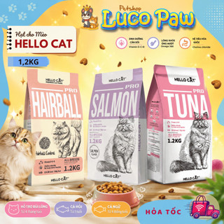 Hạt Cho Mèo Hello Cat 1,2kg Mọi Lứa Tuổi - Tiêu Hóa Tốt, Tiết Niệu Khỏe, Dưỡng Da Lông Óng Mượt