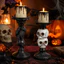 JUNYUE88US Chân nến đầu lâu Halloween, Giá đỡ nến đầu lâu thủ công bằng nhựa sáng tạo, Chân nến thực tế ngộ nghĩnh Trang trí Halloween độc đáo Lễ hội ma