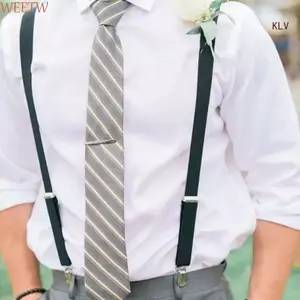 WEETW Suspenders Clip, Dây đeo quần Kẹp thắt lưng đàn hồi, Dây đeo chéo đàn hồi có thể điều chỉnh Nẹp màu trơn
