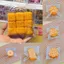 ROLY Bóp Đồ chơi Squishy, Thực phẩm mô phỏng Đồ chơi thần tài giác quan hình khối dừa, Bàn chân mèo tăng chậm Đồ chơi giải nén chiên sâu Giảm lo âu
