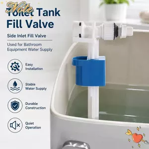 NOTE1 1 Van nạp xi lanh, Van đầu vào bồn cầu áp suất cao bằng nhựa ABS, G3 / 8 G1 / 2 Inch Van thoát nước nhà vệ sinh bằng đồng gắn bên hông để sửa chữa bồn cầu
