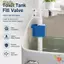 NOTE1 1 Van nạp xi lanh, Van đầu vào bồn cầu áp suất cao bằng nhựa ABS, G3 / 8 G1 / 2 Inch Van thoát nước nhà vệ sinh bằng đồng gắn bên hông để sửa chữa bồn cầu
