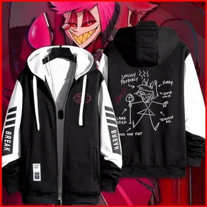 Hazbin Hotel Alastor Radio Demon anime Dây Kéo Áo Khoác Áo Khoác Unisex Top