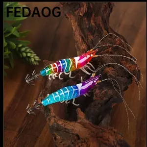 FEDAOG Mực Jig, Dạ Quang 105mm 11g Mồi Chìm Chậm, Wobbler Gỗ Tôm Webfoot Ngang Bạch Tuộc Mồi Câu Cá Biển